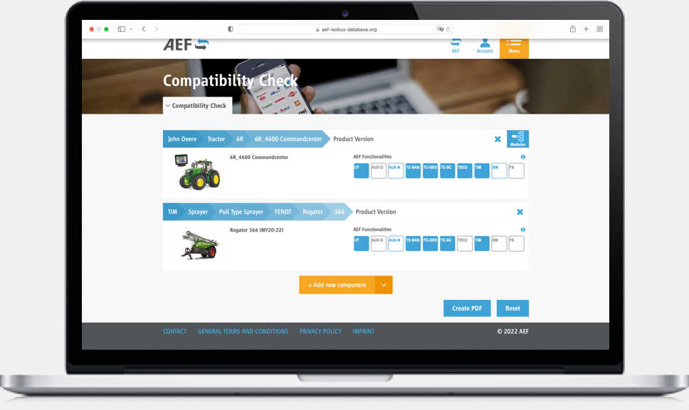 AEF ISOBUS Database compatibility check